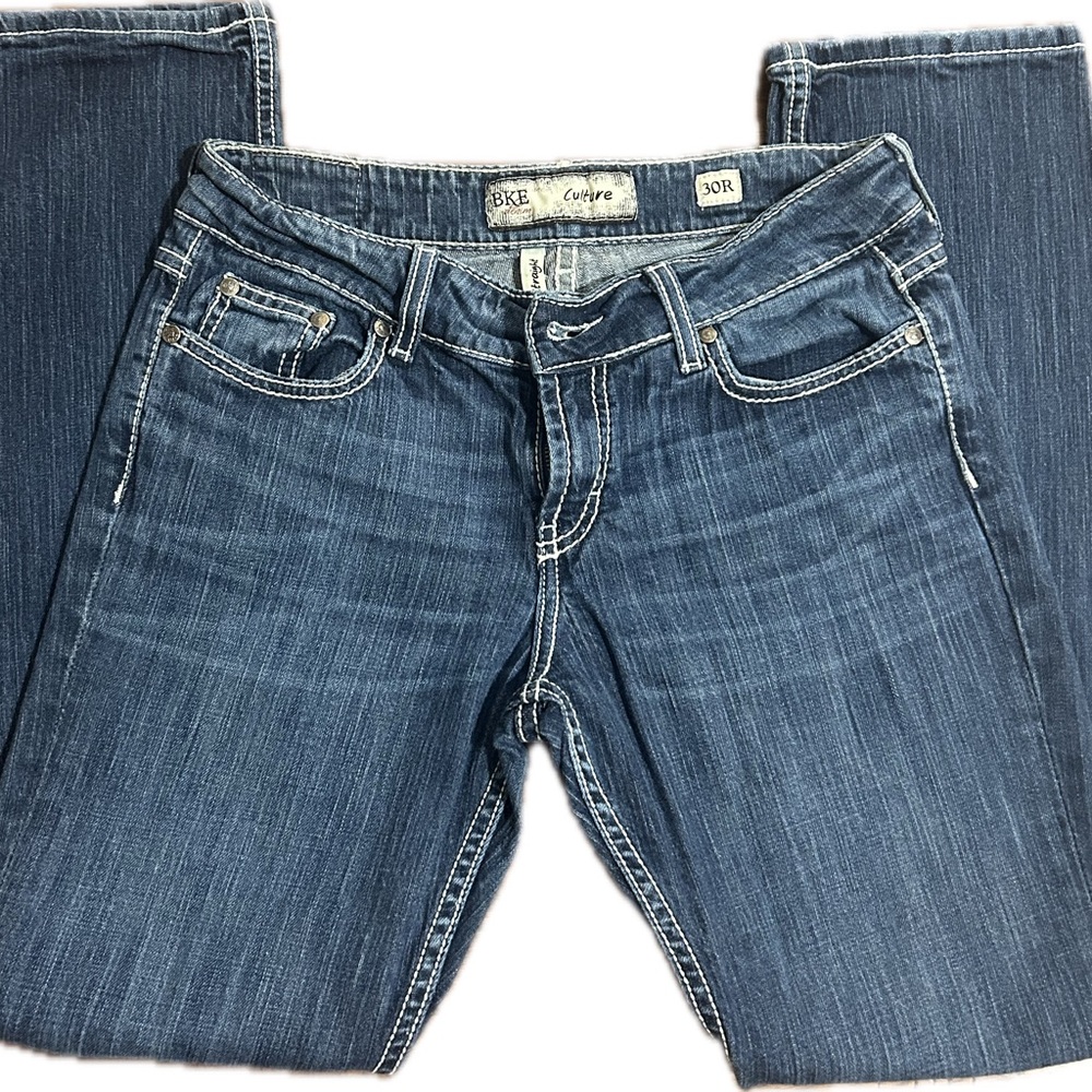 BKE Women's casual Boot Cut Blue Jeans 30X 30